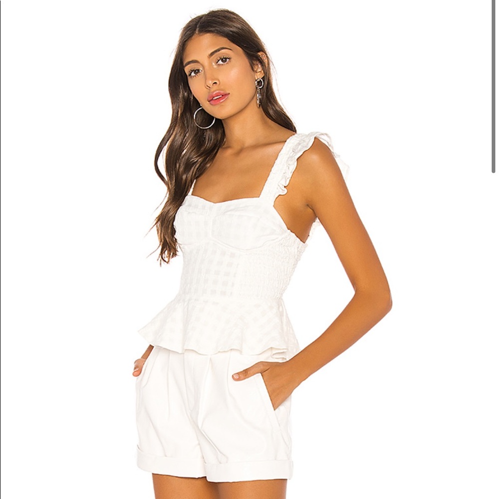LPA White Ruffled Tank Top - Picture 4 of 7
